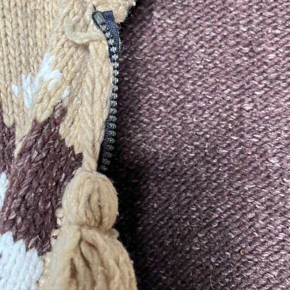 Milma’s Crafts 100% LLama Wool Sweater Coat LARGE Zip Up hooded - Picture 5 of 9